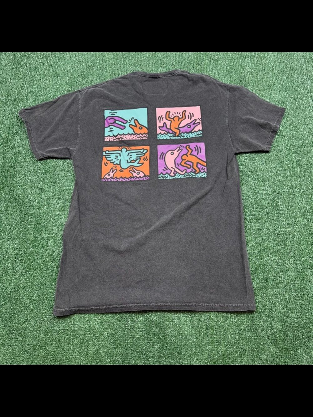 Keith Haring x RSQ T Shirt Mens Size S Gray Short Sleeve